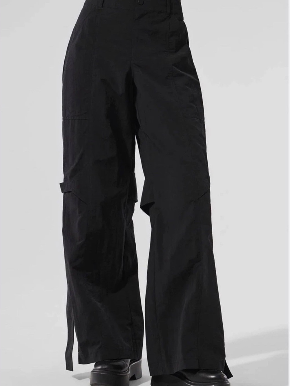 ALO Yoga Black High Waisted Voyager Wide-Leg Trouser